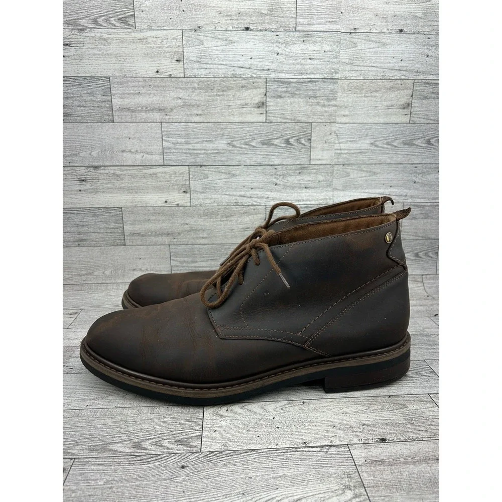Clarks Signature Men Dark Brown Leather Chukka Ankle Boots 261833807110 Size 12M